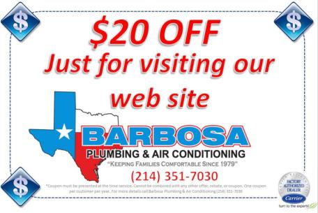 Save $20 on your next AC repair in the Dallas, TX area just for visiting our website.