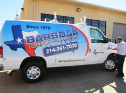 The Barbosa truck can be found throughout DFW, offering AC replacement and repair services.